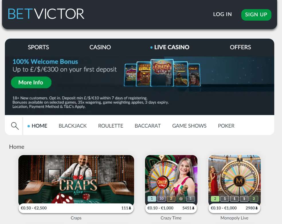 BetVictor Casino Σύνδεση
