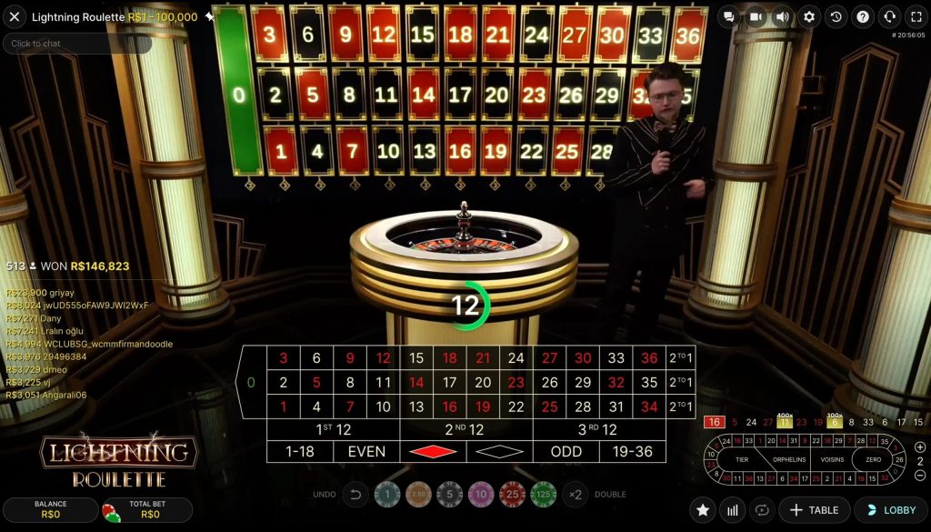 Jeu de roulette en direct Lightning Roulette.